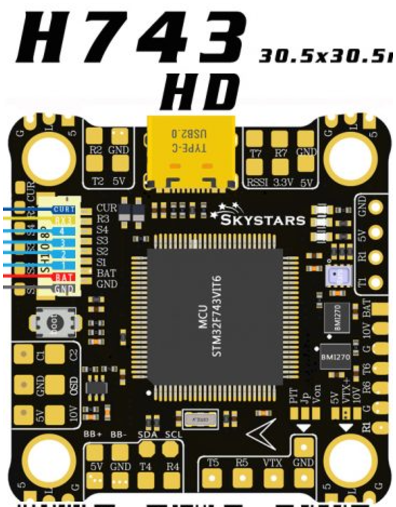 SkyStars H743 HD Flight controller Dual Gyro 30x30