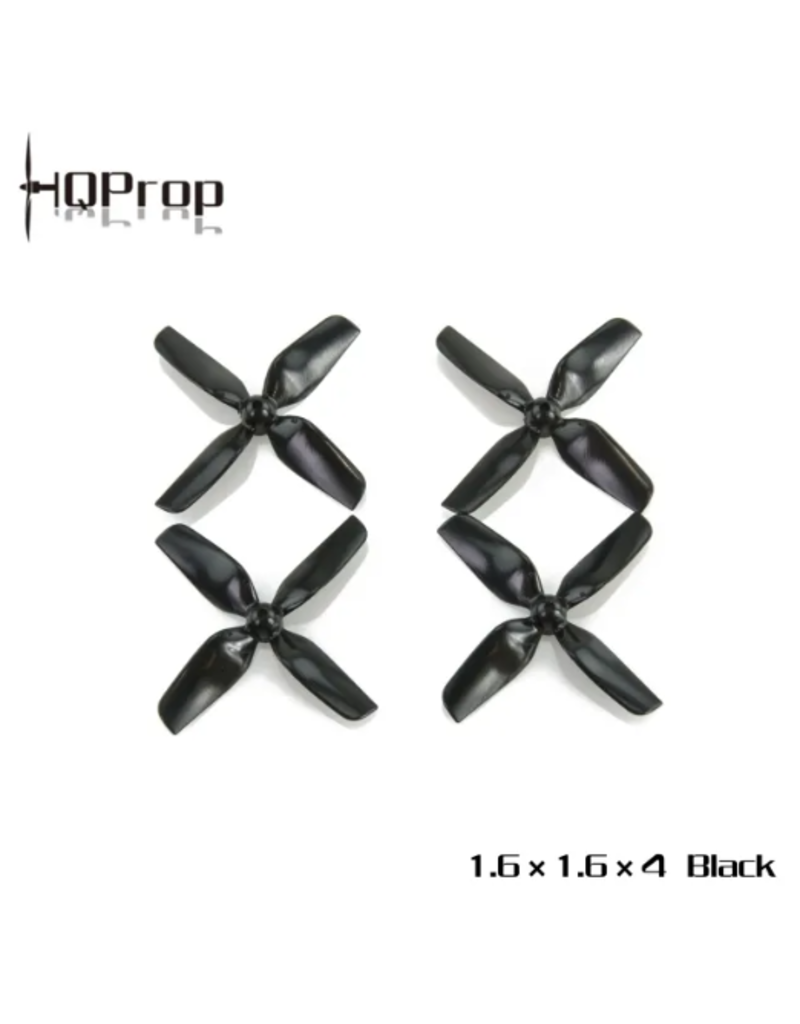 HQ HQ Micro Whoop Prop 1.6x1.6x4 - 4 stuks Zwart