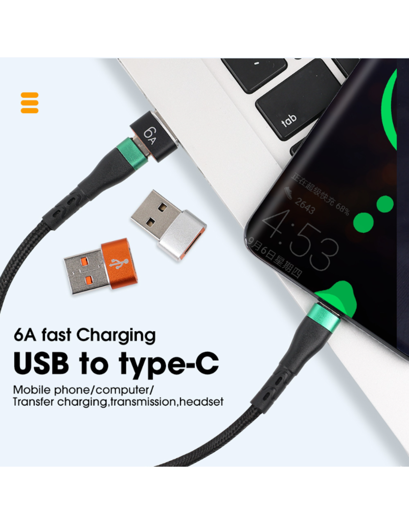 6A USB Naar USB-C Converter USB 3.0 Adapter