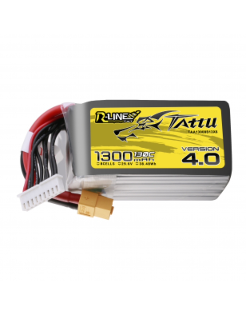 Tattu Tattu R-Line Version 4.0 1300mAh 29.6V 130C 8S1P Lipo Battery Pack with XT60 Plug