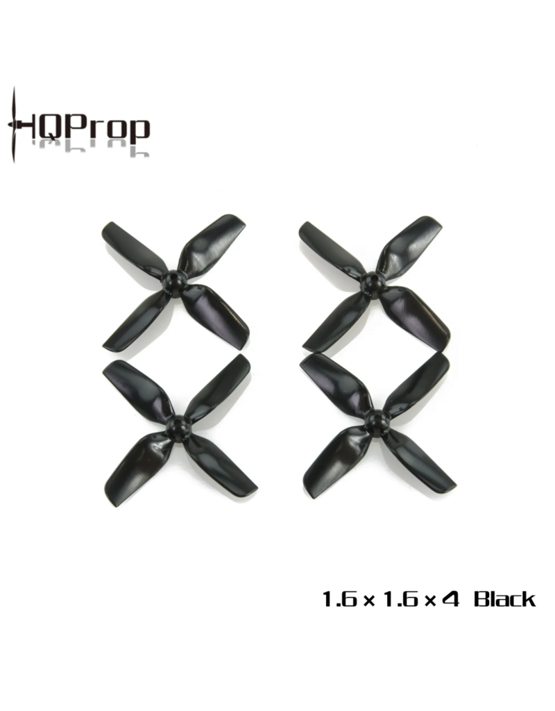 HQProp T1.6x1.6x4B - tinywhoop freestyle/race propellers - zwart
