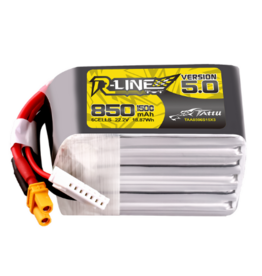 Tattu R-Line V5.0 850mAh 22.2V 6S 150C LiPo Batterij XT30