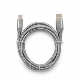 USB-A naar USB-C kabel voor Highspeed data en opladen tot 2A 18W - gevlochten mantel