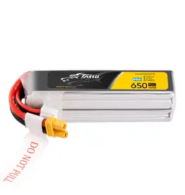 Gens Ace Tattu 650mAh 4S HV 95C LiPo Batterij (XT30) Long Pack