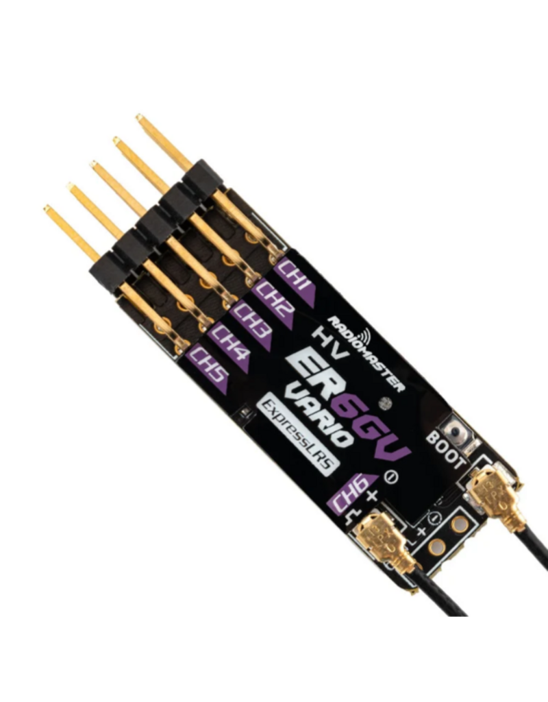 RadioMaster ER6-GV ExpressLRS 2.4GHz Receiver met Vario