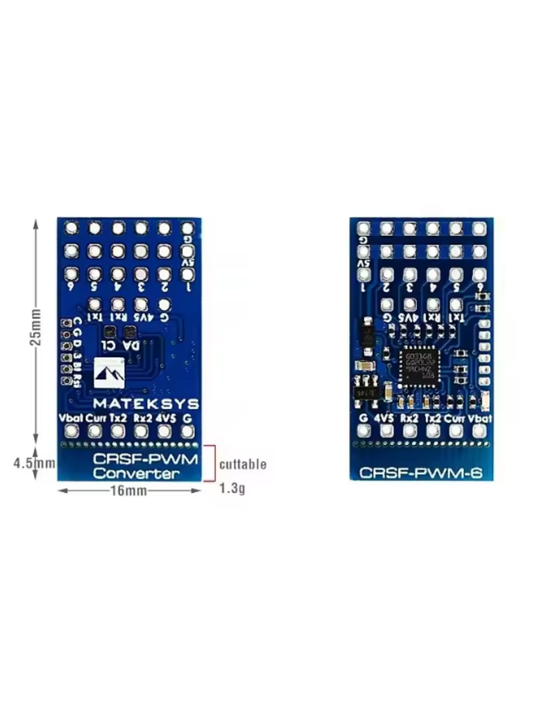 Matek CRSF-PWM-6 Converter Board voor Crossfire & ELRS