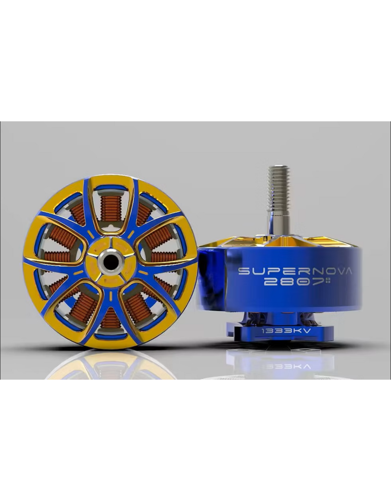 AOS Supernova 2807+ 1333KV FPV Motor Blue/Gold