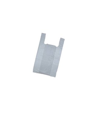 Hemddraagtas. 27+12x48 cm. HDPE. 11/12 my. Wit. 2000 stuks