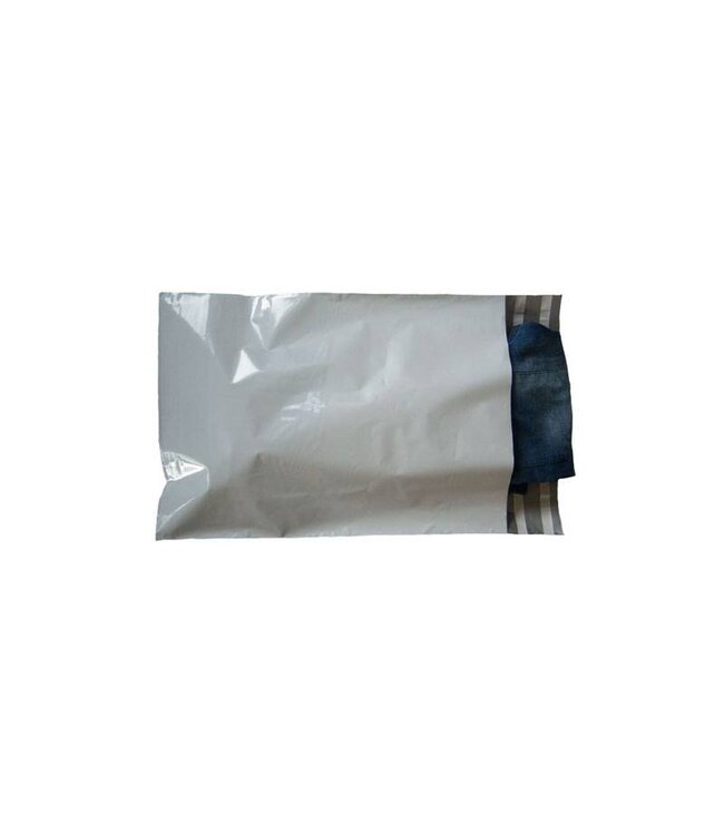 Shipping bag white, 36x53.5 + flap and return strip