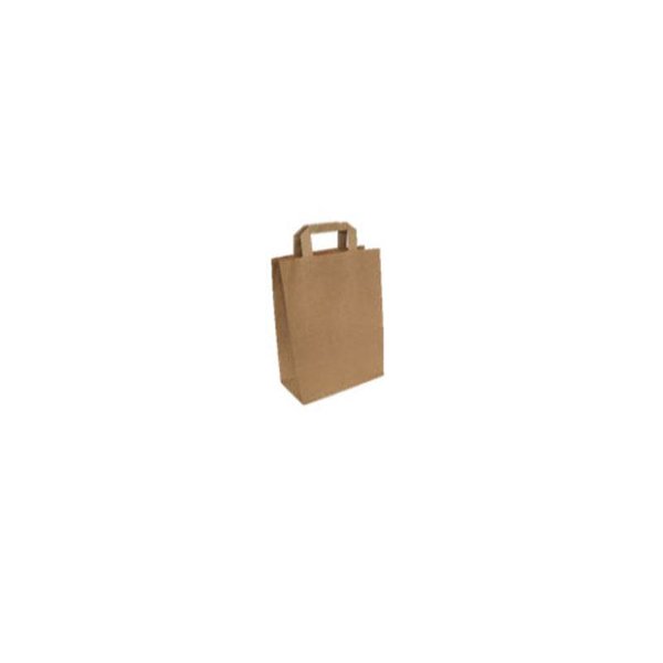 Carrying bag,  26+12x36cm, brown with flat handle