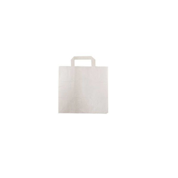 Carrying bag, 32 + 17x25 cm, Snack bag, white, flat handle