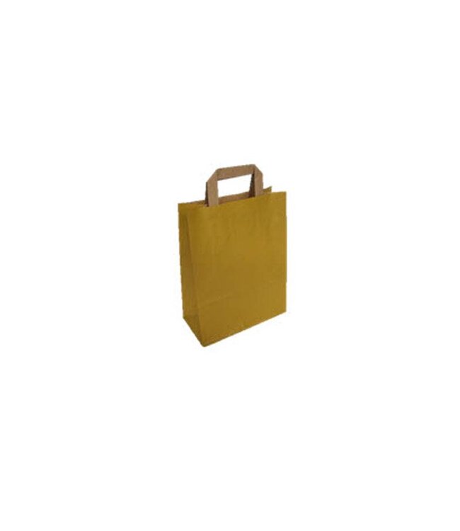 Papieren draagtassen, 22+11x28 cm, div. kleuren, plat handvat