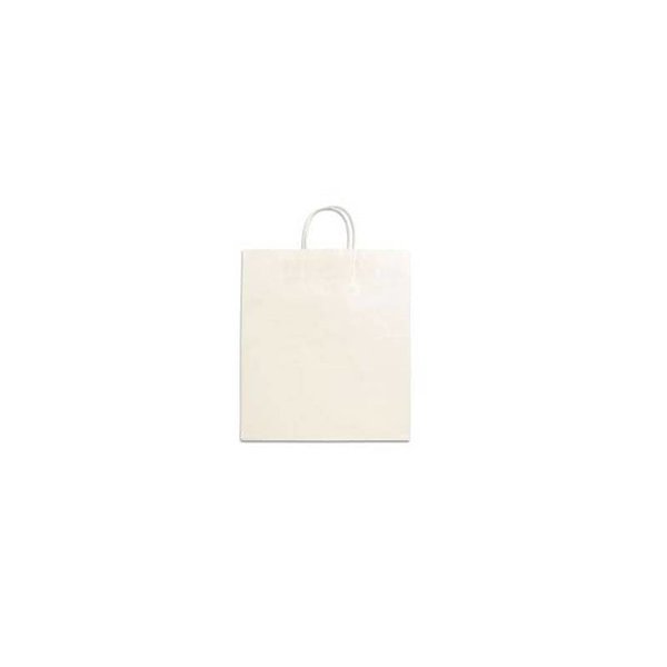 Witte papieren draagtassen, 45+17x48 cm, met gedraaide handgrepen