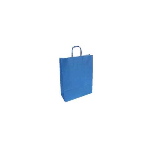 Papieren draagtassen, 22+10x31 cm, div. kleuren, gedraaid handvat