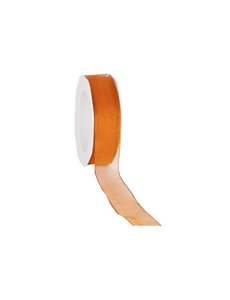  Organza ribbon, wired, 25 mm, Orange