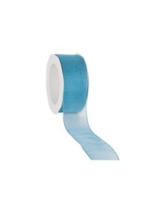  Organza ribbon, wired, 25 mm, Turquoise