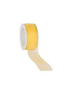 Organza ribbon, wired, 25 mm, Yellow