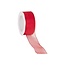 Organza ribbon, wired, 25 mm, Red