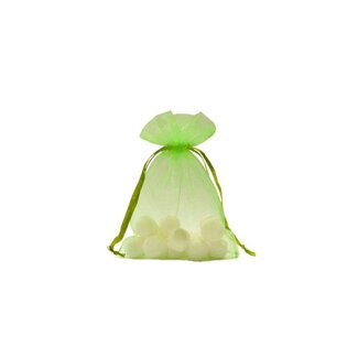 Organzazakje met satijn lint, Appel-groen