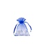 Organza bag with satin ribbon, Cobalt