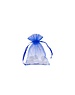  Organza bag with satin ribbon, Cobalt