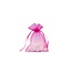 Organza bag with satin ribbon, Fuchsia