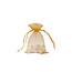 Organza bag with satin ribbon, Gold