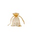 Organza bag with satin ribbon, Gold