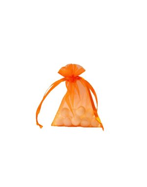  Organza bag with satin ribbon, Orange
