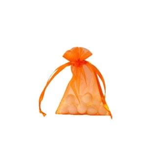Organzazakje met satijn lint, Oranje