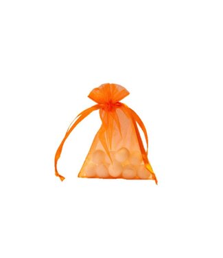 Organza bag with satin ribbon, Orange