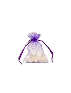  Organza bag with satin ribbon, Purple