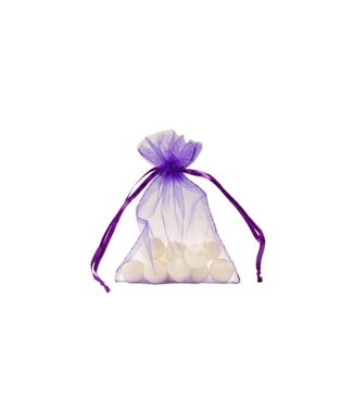 Organza bag with satin ribbon, Purple