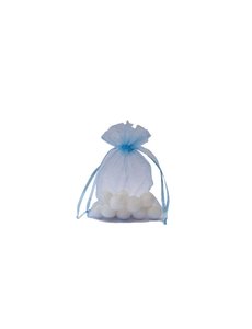  Organza bag with satin ribbon, light blue