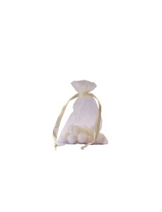  Organza bag with satin ribbon, Ivory