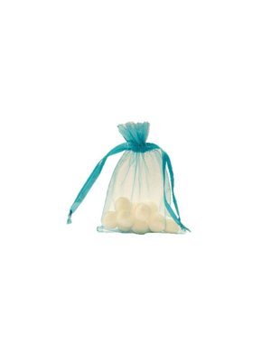  Organza bag with satin ribbon, Turquoise