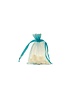  Organza bag with satin ribbon, Turquoise