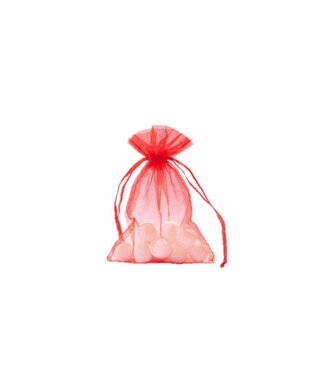Organza suit with satin ribbon, Red