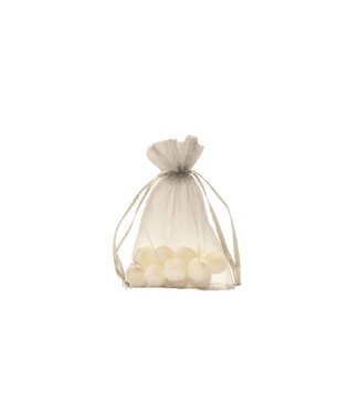Organza bag with satin ribbon, Silver-gray