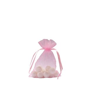 Organza bag with satin ribbon, Pink