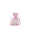 Organza bag with satin ribbon, Pink