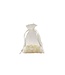 Organza bag with satin ribbon, White, 50 pcs