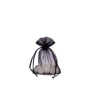 Organza bag with satin ribbon, Black