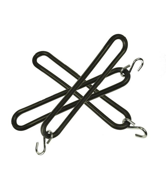 Tir-rubber, 8mm, 20cm, with 1 pinched S-hook