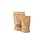 Stand-up pouch Kraft, with window, grip-closure and tear-off edge.