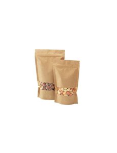  Stand-up pouch Kraft, with window, "Eco-look ". 600ml