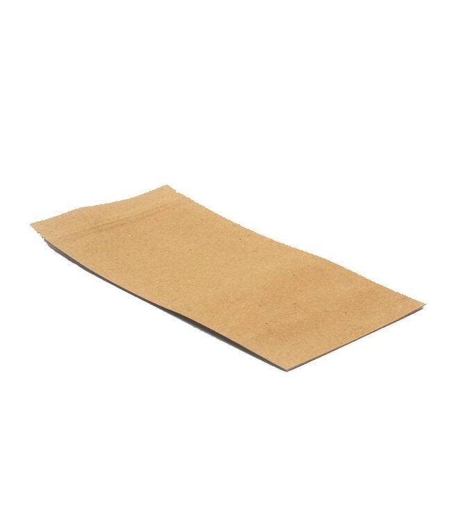 Stand-up pouche Kraft, without window, grip-closure and tear-off edge