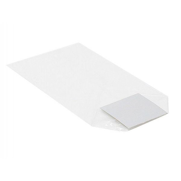 PP cross bottom bag, 100x220mm, 35my + silver cardboard