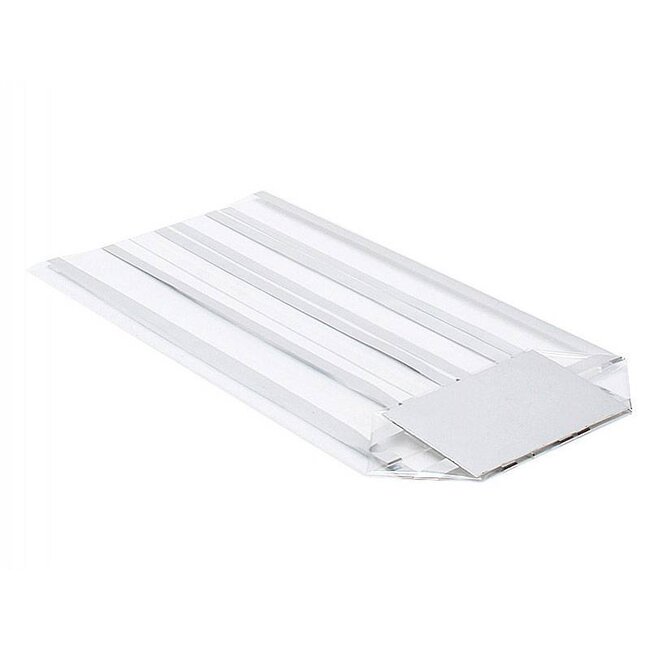 PP kruisbodemzakken, 160x270mm, 40my met standaard bedrukking en zilveren bodemkarton