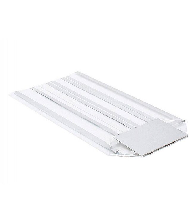 PP cross bottom bag, 160x270mm, 40my with standard printing and silver bottom cardboard